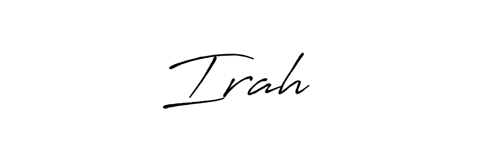 The best way (Antro_Vectra_Bolder) to make a short signature is to pick only two or three words in your name. The name Irah♡︎ include a total of six letters. For converting this name. Irah♡︎ signature style 7 images and pictures png