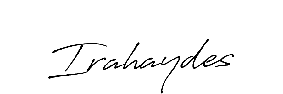 Make a beautiful signature design for name Irahaydes. With this signature (Antro_Vectra_Bolder) style, you can create a handwritten signature for free. Irahaydes signature style 7 images and pictures png