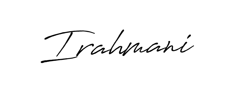 Design your own signature with our free online signature maker. With this signature software, you can create a handwritten (Antro_Vectra_Bolder) signature for name Irahmani. Irahmani signature style 7 images and pictures png