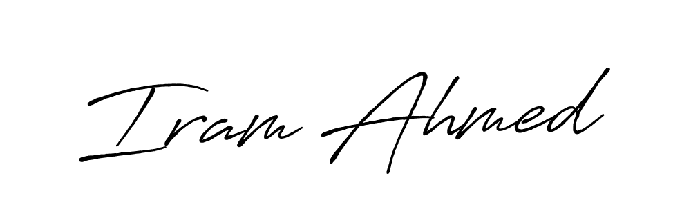 if you are searching for the best signature style for your name Iram Ahmed. so please give up your signature search. here we have designed multiple signature styles  using Antro_Vectra_Bolder. Iram Ahmed signature style 7 images and pictures png