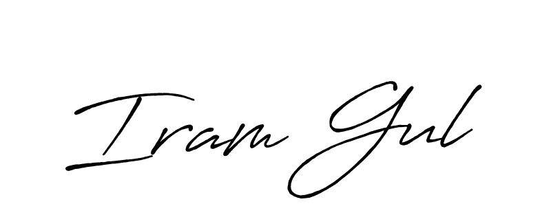 Create a beautiful signature design for name Iram Gul. With this signature (Antro_Vectra_Bolder) fonts, you can make a handwritten signature for free. Iram Gul signature style 7 images and pictures png