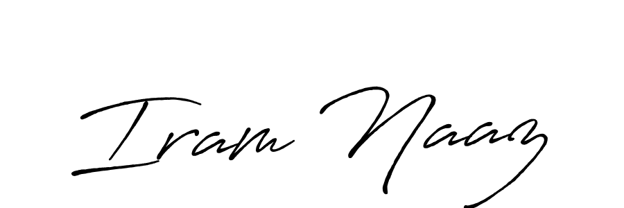 Use a signature maker to create a handwritten signature online. With this signature software, you can design (Antro_Vectra_Bolder) your own signature for name Iram Naaz. Iram Naaz signature style 7 images and pictures png