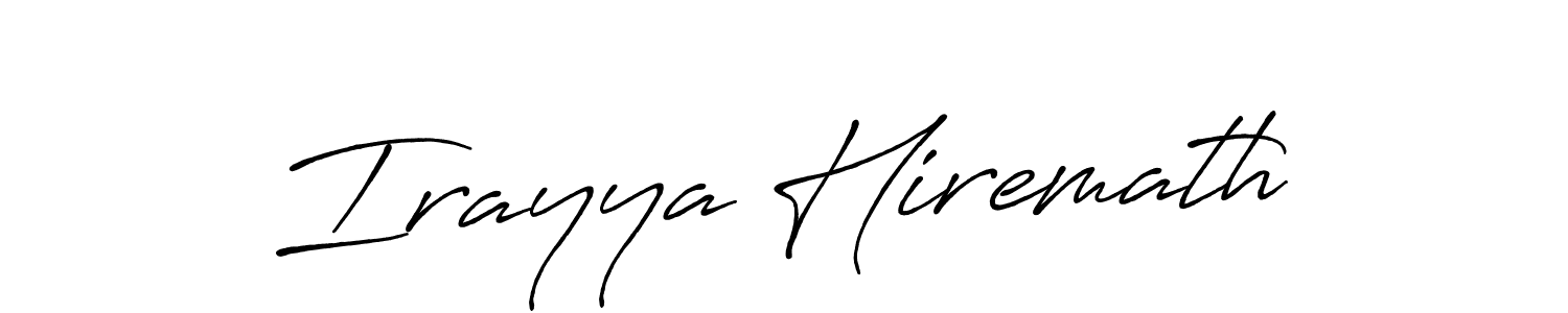 Use a signature maker to create a handwritten signature online. With this signature software, you can design (Antro_Vectra_Bolder) your own signature for name Irayya Hiremath. Irayya Hiremath signature style 7 images and pictures png