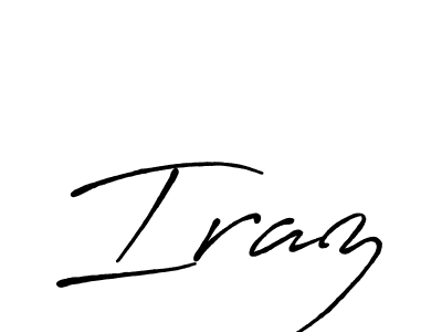 How to make Iraz name signature. Use Antro_Vectra_Bolder style for creating short signs online. This is the latest handwritten sign. Iraz signature style 7 images and pictures png