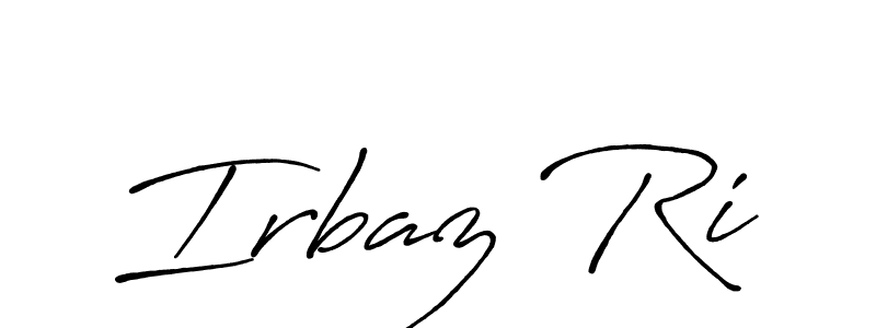 Make a beautiful signature design for name Irbaz Ri. With this signature (Antro_Vectra_Bolder) style, you can create a handwritten signature for free. Irbaz Ri signature style 7 images and pictures png