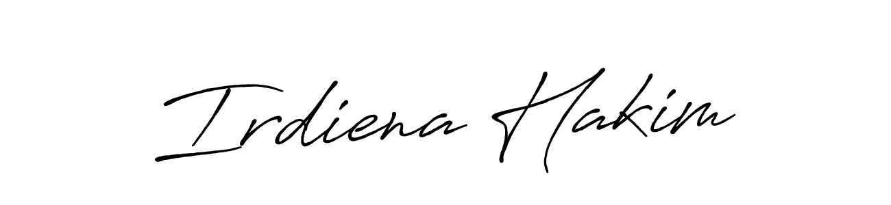 Make a beautiful signature design for name Irdiena Hakim. With this signature (Antro_Vectra_Bolder) style, you can create a handwritten signature for free. Irdiena Hakim signature style 7 images and pictures png