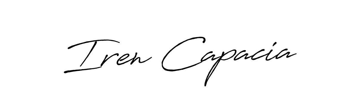 Design your own signature with our free online signature maker. With this signature software, you can create a handwritten (Antro_Vectra_Bolder) signature for name Iren Capacia. Iren Capacia signature style 7 images and pictures png