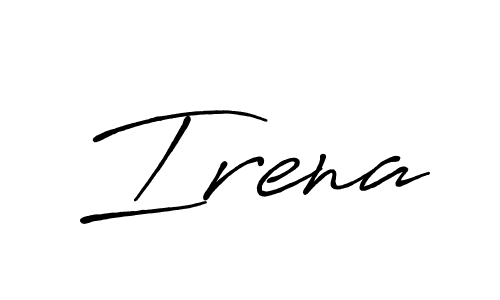 How to make Irena signature? Antro_Vectra_Bolder is a professional autograph style. Create handwritten signature for Irena name. Irena signature style 7 images and pictures png