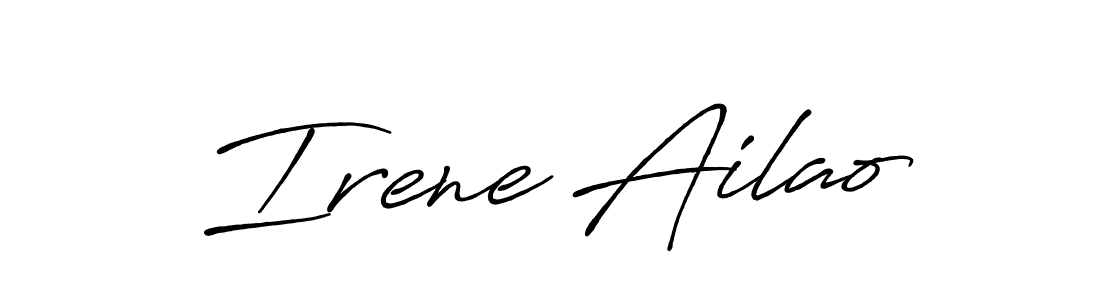 Make a beautiful signature design for name Irene Ailao. With this signature (Antro_Vectra_Bolder) style, you can create a handwritten signature for free. Irene Ailao signature style 7 images and pictures png