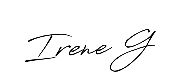Similarly Antro_Vectra_Bolder is the best handwritten signature design. Signature creator online .You can use it as an online autograph creator for name Irene G. Irene G signature style 7 images and pictures png