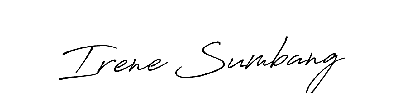 How to make Irene Sumbang signature? Antro_Vectra_Bolder is a professional autograph style. Create handwritten signature for Irene Sumbang name. Irene Sumbang signature style 7 images and pictures png