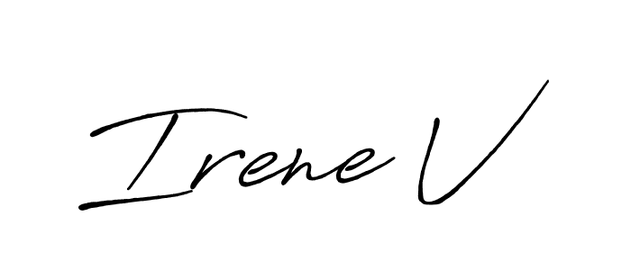 The best way (Antro_Vectra_Bolder) to make a short signature is to pick only two or three words in your name. The name Irene V include a total of six letters. For converting this name. Irene V signature style 7 images and pictures png