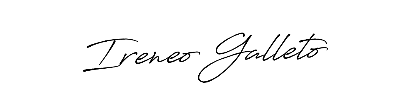 Create a beautiful signature design for name Ireneo Galleto. With this signature (Antro_Vectra_Bolder) fonts, you can make a handwritten signature for free. Ireneo Galleto signature style 7 images and pictures png