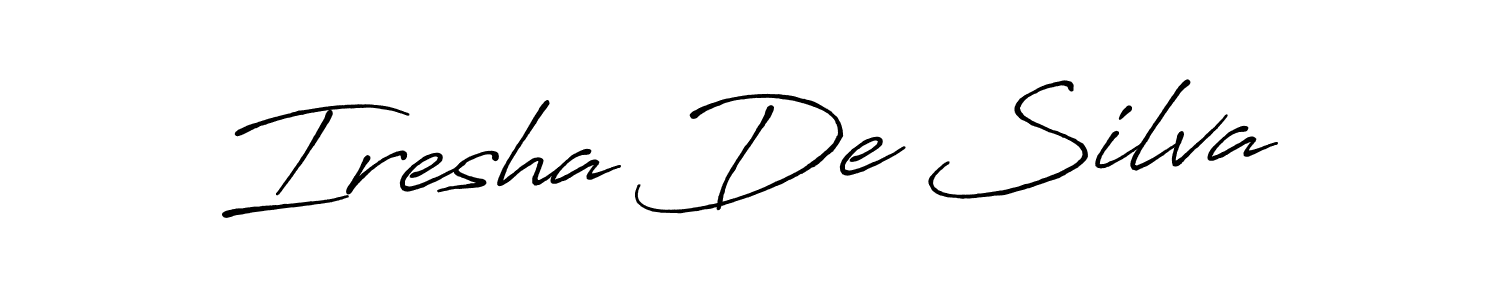 Iresha De Silva stylish signature style. Best Handwritten Sign (Antro_Vectra_Bolder) for my name. Handwritten Signature Collection Ideas for my name Iresha De Silva. Iresha De Silva signature style 7 images and pictures png