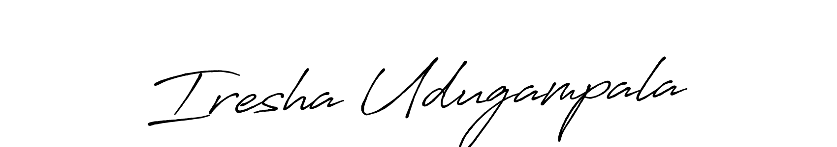 How to make Iresha Udugampala signature? Antro_Vectra_Bolder is a professional autograph style. Create handwritten signature for Iresha Udugampala name. Iresha Udugampala signature style 7 images and pictures png