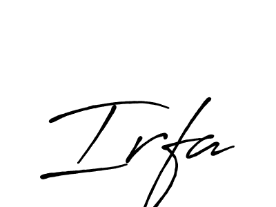 Design your own signature with our free online signature maker. With this signature software, you can create a handwritten (Antro_Vectra_Bolder) signature for name Irfa. Irfa signature style 7 images and pictures png