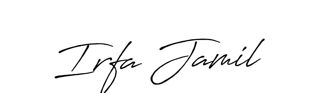 The best way (Antro_Vectra_Bolder) to make a short signature is to pick only two or three words in your name. The name Irfa Jamil include a total of six letters. For converting this name. Irfa Jamil signature style 7 images and pictures png