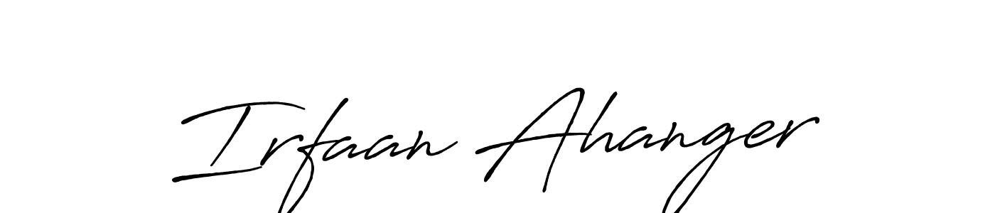 How to make Irfaan Ahanger signature? Antro_Vectra_Bolder is a professional autograph style. Create handwritten signature for Irfaan Ahanger name. Irfaan Ahanger signature style 7 images and pictures png