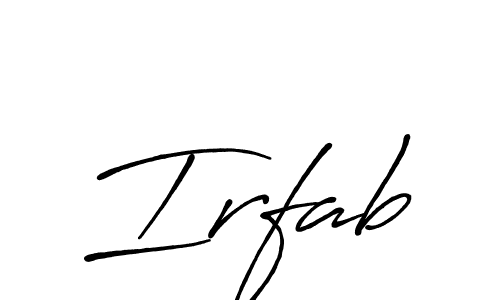 Irfab stylish signature style. Best Handwritten Sign (Antro_Vectra_Bolder) for my name. Handwritten Signature Collection Ideas for my name Irfab. Irfab signature style 7 images and pictures png