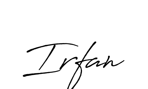 Make a beautiful signature design for name Irfan. With this signature (Antro_Vectra_Bolder) style, you can create a handwritten signature for free. Irfan signature style 7 images and pictures png