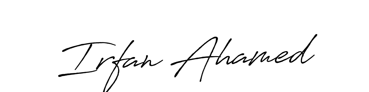 Design your own signature with our free online signature maker. With this signature software, you can create a handwritten (Antro_Vectra_Bolder) signature for name Irfan Ahamed. Irfan Ahamed signature style 7 images and pictures png