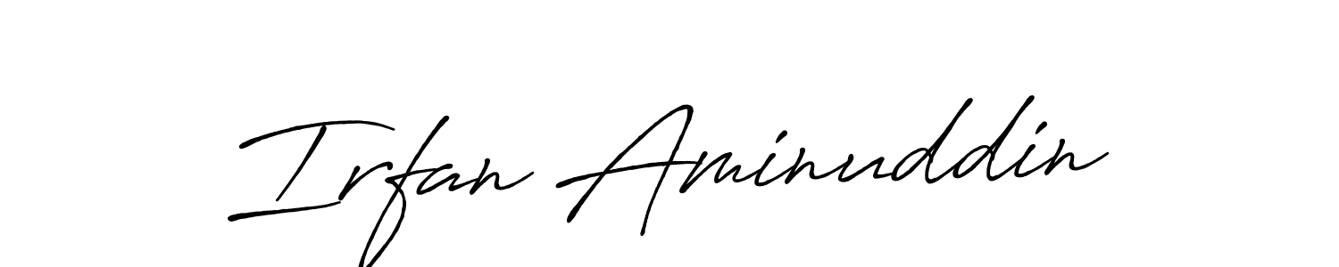 Use a signature maker to create a handwritten signature online. With this signature software, you can design (Antro_Vectra_Bolder) your own signature for name Irfan Aminuddin. Irfan Aminuddin signature style 7 images and pictures png