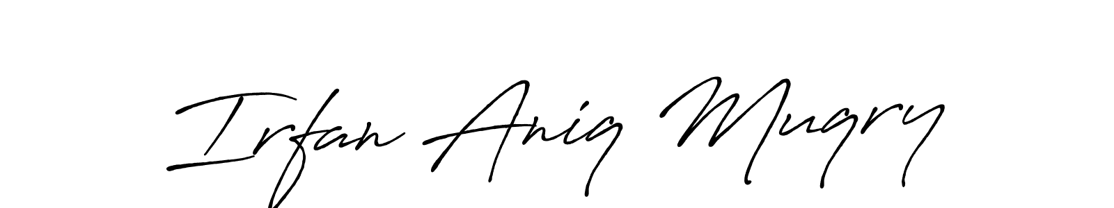 You should practise on your own different ways (Antro_Vectra_Bolder) to write your name (Irfan Aniq Muqry) in signature. don't let someone else do it for you. Irfan Aniq Muqry signature style 7 images and pictures png