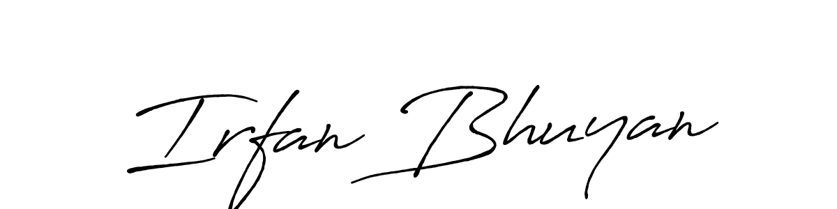 Create a beautiful signature design for name Irfan Bhuyan. With this signature (Antro_Vectra_Bolder) fonts, you can make a handwritten signature for free. Irfan Bhuyan signature style 7 images and pictures png