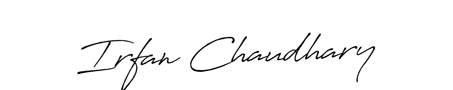 Create a beautiful signature design for name Irfan Chaudhary. With this signature (Antro_Vectra_Bolder) fonts, you can make a handwritten signature for free. Irfan Chaudhary signature style 7 images and pictures png