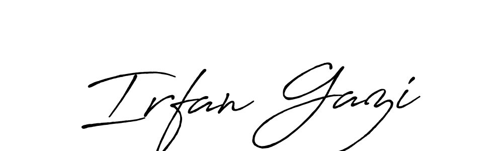 Irfan Gazi stylish signature style. Best Handwritten Sign (Antro_Vectra_Bolder) for my name. Handwritten Signature Collection Ideas for my name Irfan Gazi. Irfan Gazi signature style 7 images and pictures png