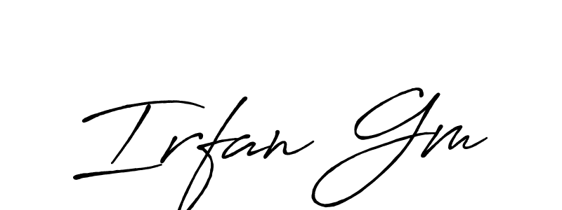 Use a signature maker to create a handwritten signature online. With this signature software, you can design (Antro_Vectra_Bolder) your own signature for name Irfan Gm. Irfan Gm signature style 7 images and pictures png