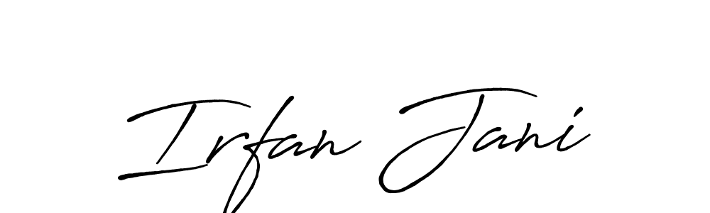 This is the best signature style for the Irfan Jani name. Also you like these signature font (Antro_Vectra_Bolder). Mix name signature. Irfan Jani signature style 7 images and pictures png