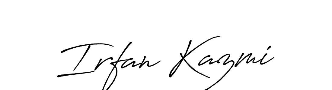 How to make Irfan Kazmi name signature. Use Antro_Vectra_Bolder style for creating short signs online. This is the latest handwritten sign. Irfan Kazmi signature style 7 images and pictures png