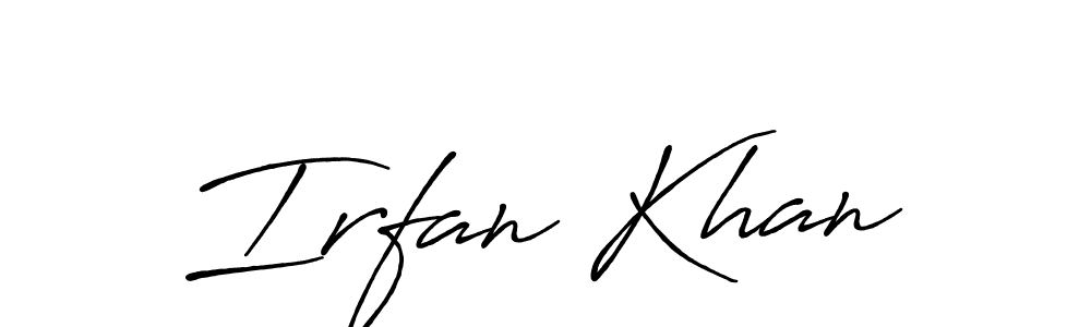 Design your own signature with our free online signature maker. With this signature software, you can create a handwritten (Antro_Vectra_Bolder) signature for name Irfan Khan. Irfan Khan signature style 7 images and pictures png