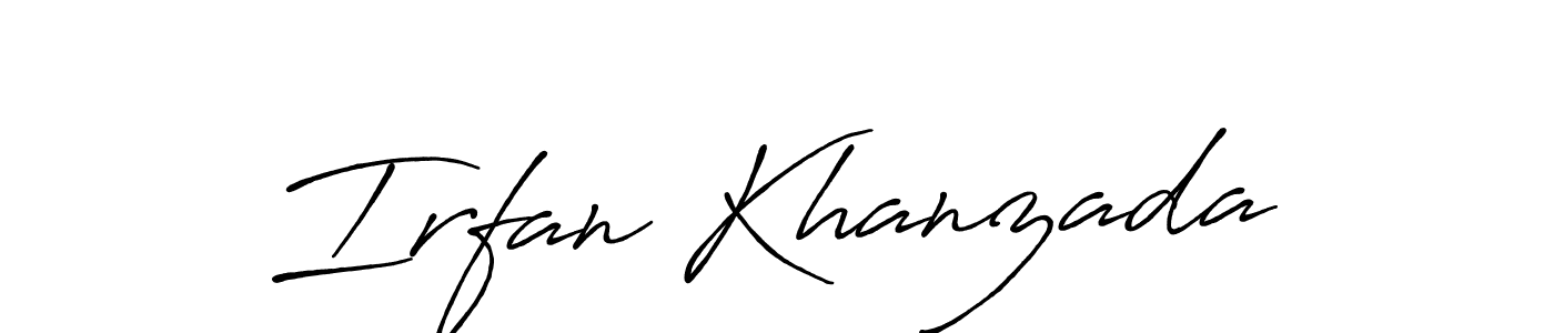 How to make Irfan Khanzada name signature. Use Antro_Vectra_Bolder style for creating short signs online. This is the latest handwritten sign. Irfan Khanzada signature style 7 images and pictures png