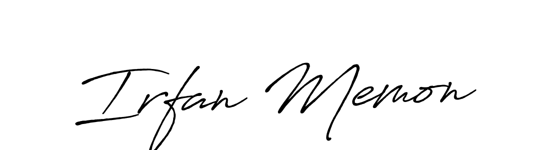 Create a beautiful signature design for name Irfan Memon. With this signature (Antro_Vectra_Bolder) fonts, you can make a handwritten signature for free. Irfan Memon signature style 7 images and pictures png