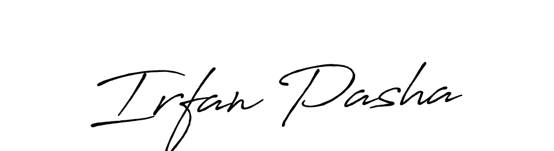 Use a signature maker to create a handwritten signature online. With this signature software, you can design (Antro_Vectra_Bolder) your own signature for name Irfan Pasha. Irfan Pasha signature style 7 images and pictures png