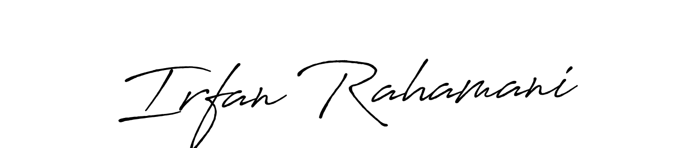 Irfan Rahamani stylish signature style. Best Handwritten Sign (Antro_Vectra_Bolder) for my name. Handwritten Signature Collection Ideas for my name Irfan Rahamani. Irfan Rahamani signature style 7 images and pictures png