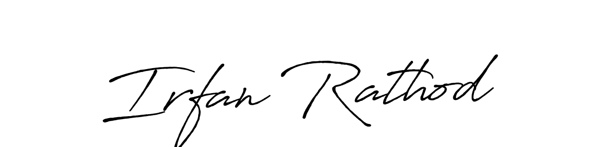 Use a signature maker to create a handwritten signature online. With this signature software, you can design (Antro_Vectra_Bolder) your own signature for name Irfan Rathod. Irfan Rathod signature style 7 images and pictures png