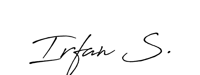 if you are searching for the best signature style for your name Irfan S.. so please give up your signature search. here we have designed multiple signature styles  using Antro_Vectra_Bolder. Irfan S. signature style 7 images and pictures png