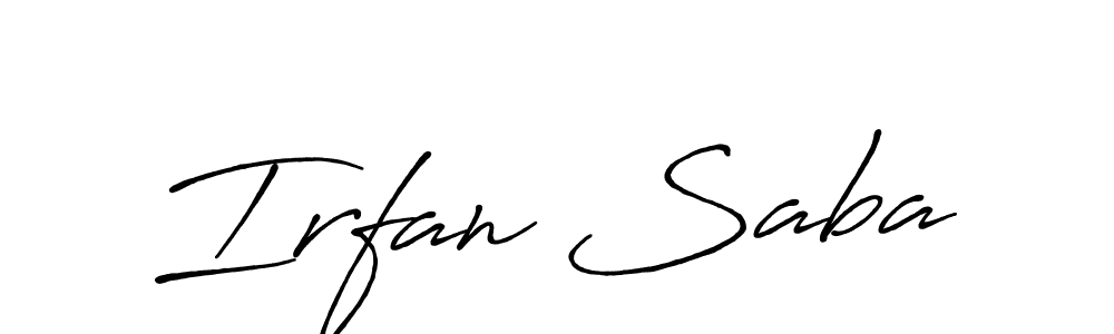 How to make Irfan Saba signature? Antro_Vectra_Bolder is a professional autograph style. Create handwritten signature for Irfan Saba name. Irfan Saba signature style 7 images and pictures png