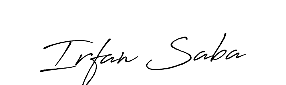 Irfan Saba stylish signature style. Best Handwritten Sign (Antro_Vectra_Bolder) for my name. Handwritten Signature Collection Ideas for my name Irfan Saba. Irfan Saba signature style 7 images and pictures png