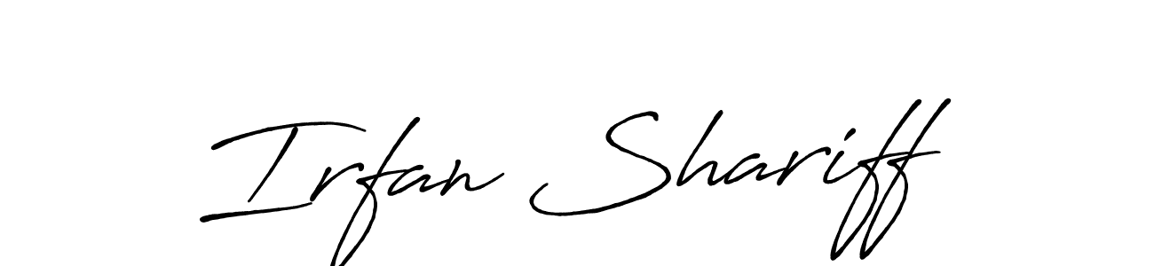 Create a beautiful signature design for name Irfan Shariff. With this signature (Antro_Vectra_Bolder) fonts, you can make a handwritten signature for free. Irfan Shariff signature style 7 images and pictures png