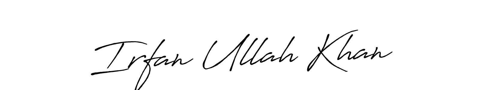 Use a signature maker to create a handwritten signature online. With this signature software, you can design (Antro_Vectra_Bolder) your own signature for name Irfan Ullah Khan. Irfan Ullah Khan signature style 7 images and pictures png