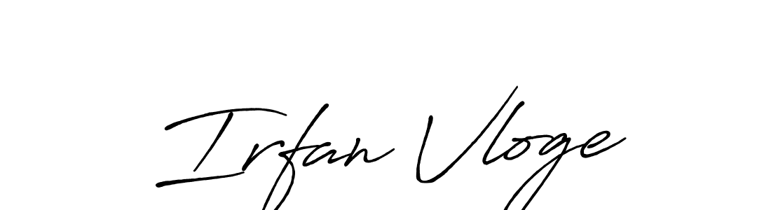 Similarly Antro_Vectra_Bolder is the best handwritten signature design. Signature creator online .You can use it as an online autograph creator for name Irfan Vloge. Irfan Vloge signature style 7 images and pictures png
