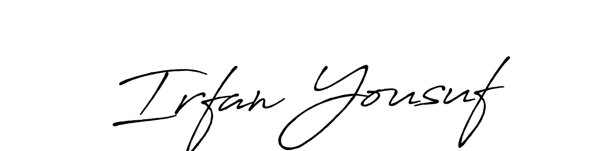Make a beautiful signature design for name Irfan Yousuf. With this signature (Antro_Vectra_Bolder) style, you can create a handwritten signature for free. Irfan Yousuf signature style 7 images and pictures png