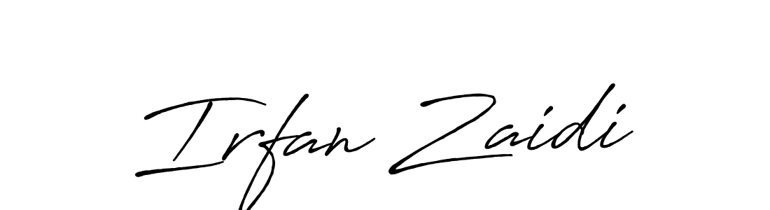Make a beautiful signature design for name Irfan Zaidi. With this signature (Antro_Vectra_Bolder) style, you can create a handwritten signature for free. Irfan Zaidi signature style 7 images and pictures png