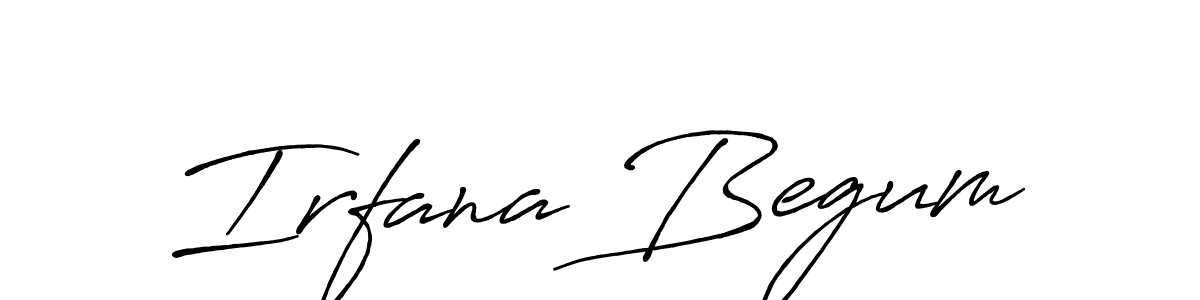 Make a beautiful signature design for name Irfana Begum. With this signature (Antro_Vectra_Bolder) style, you can create a handwritten signature for free. Irfana Begum signature style 7 images and pictures png