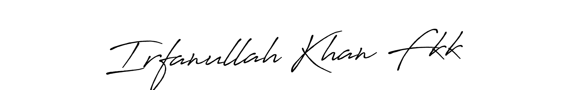 How to make Irfanullah Khan Fkk name signature. Use Antro_Vectra_Bolder style for creating short signs online. This is the latest handwritten sign. Irfanullah Khan Fkk signature style 7 images and pictures png