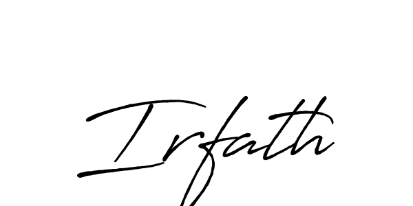 How to make Irfath name signature. Use Antro_Vectra_Bolder style for creating short signs online. This is the latest handwritten sign. Irfath signature style 7 images and pictures png